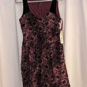 Altar’d State Velvet Burnout Floral Dress Burgundy Black NWT Medium